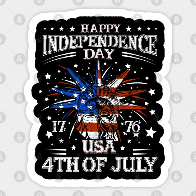 Happy 4 July Day Independence Memorial Day T-Shirt Sticker by Upswipe.de